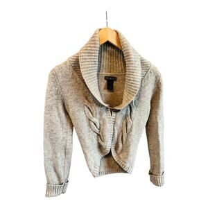 REI Women's XS Gray Cable Knit Shawl Collar Cardigan Sweater